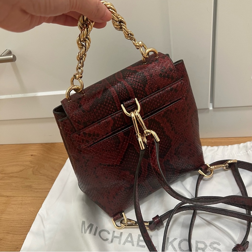 Michael Kors Mott Chain Python Mini Convertible Backpack - Picture 2 of 8